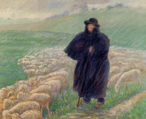 Shepherd in a Downpour