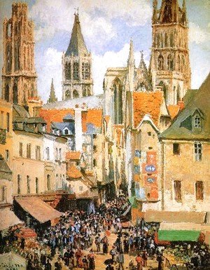 Camille Pissarro - The Old Market at Rouen  1898